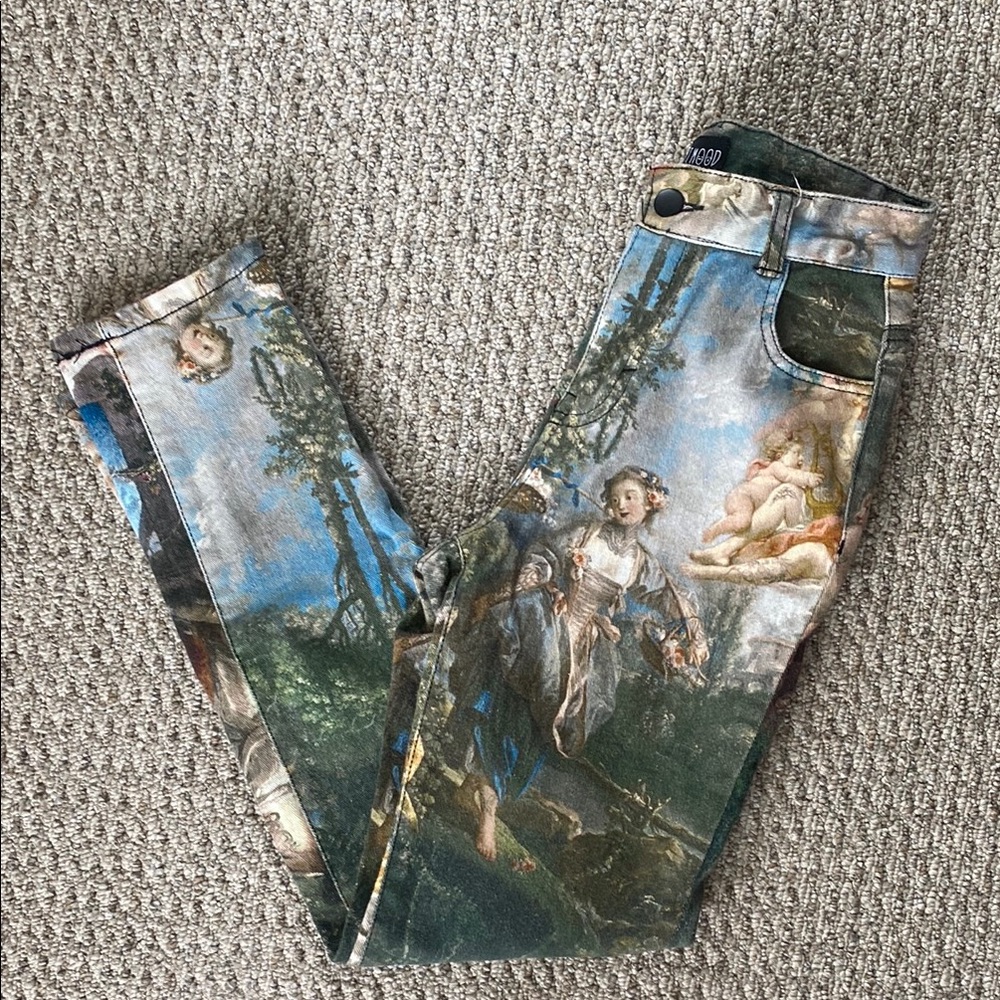 Artistic Print Women's Jeans